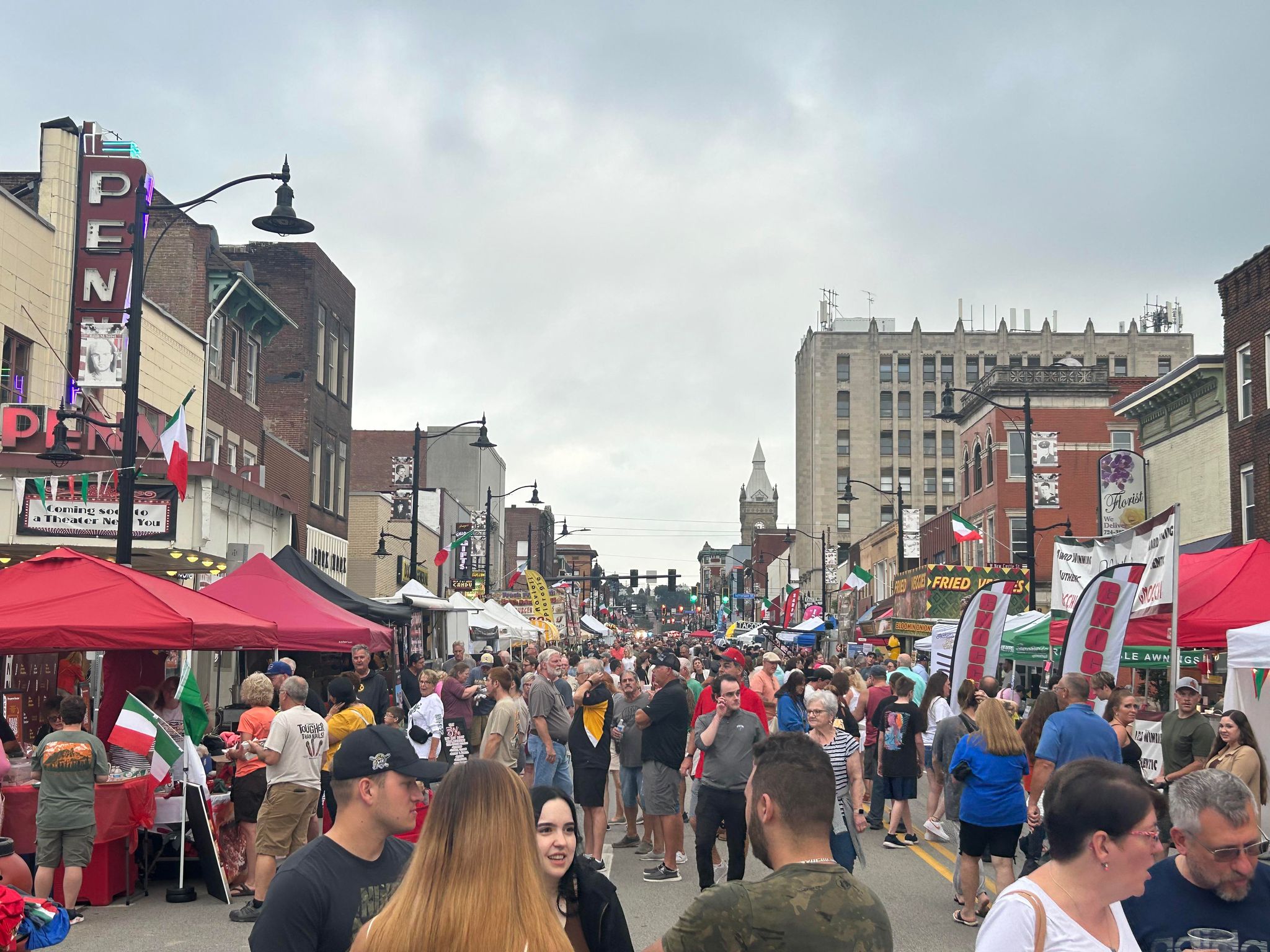 street filled with people at butler italian festival