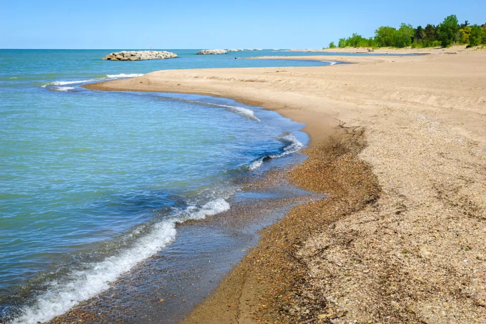 beach by lake