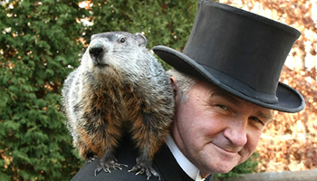 phil the groundhog and handler