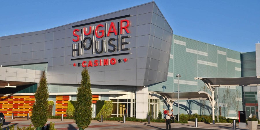 A photo of the entrance to Sugar House Casino in Philadelphia, PA
