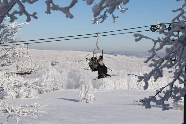 snow chairlift ride
