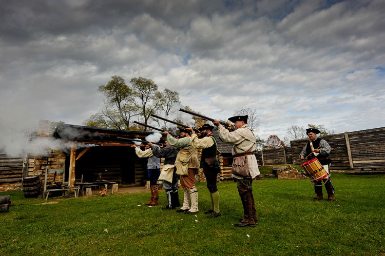 firing guns at fort roberdeau historic site