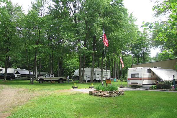 RVs parked woodhaven campground
