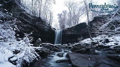 Buttermilk Falls Winter snow covered