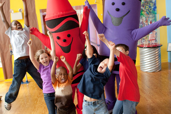 kids jumping crayola experience