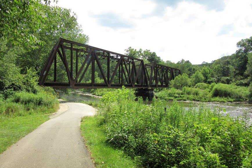 old metal bridge over creek