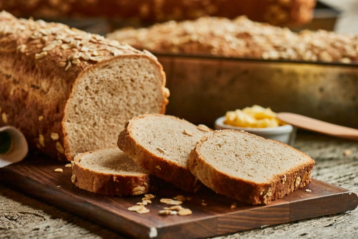 a loaf of oatmeal bread