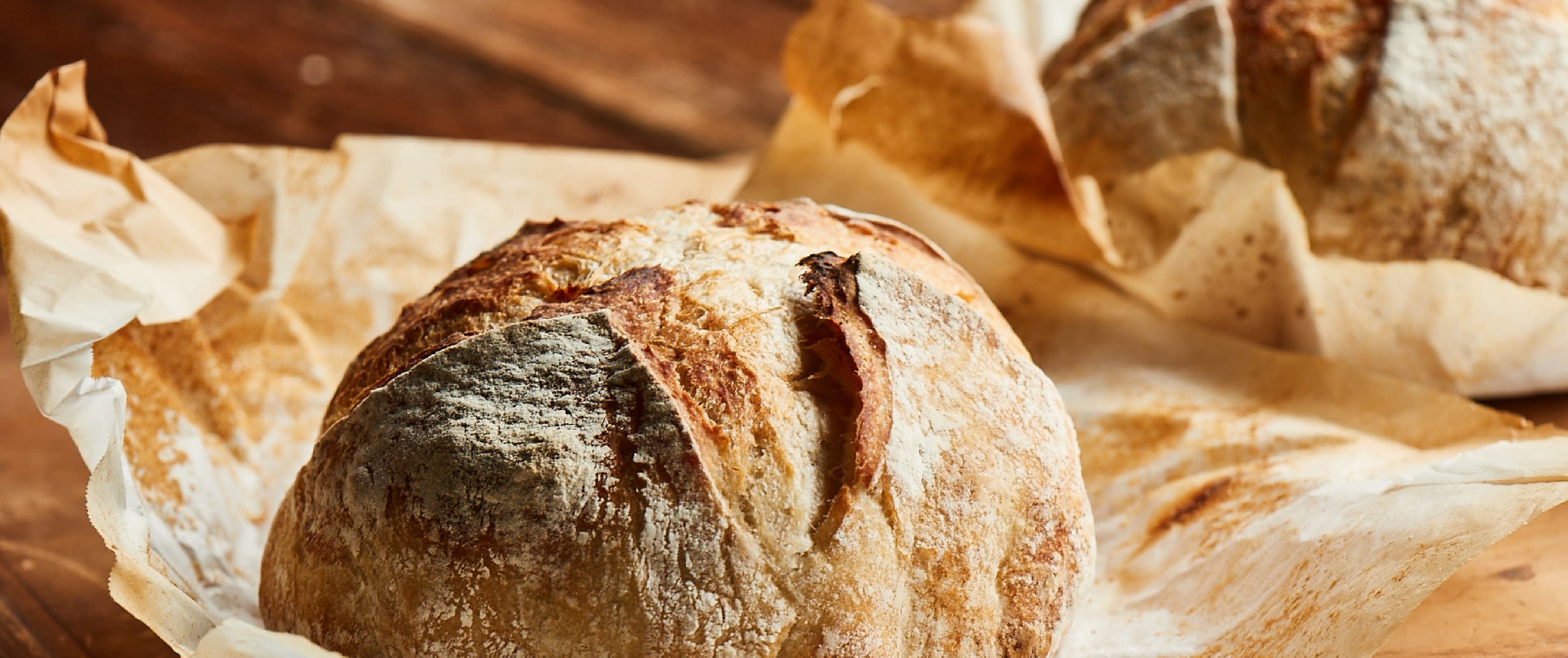a freshly baked loaf of sourdough bread