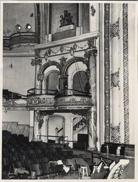 Historical image of Mishler Theatre's box seats
