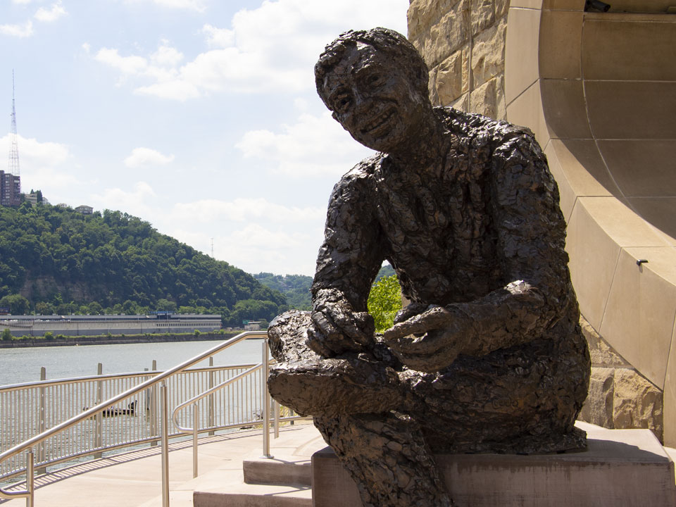 image of Fred Rogers statue on North Shore in Pittsburgh