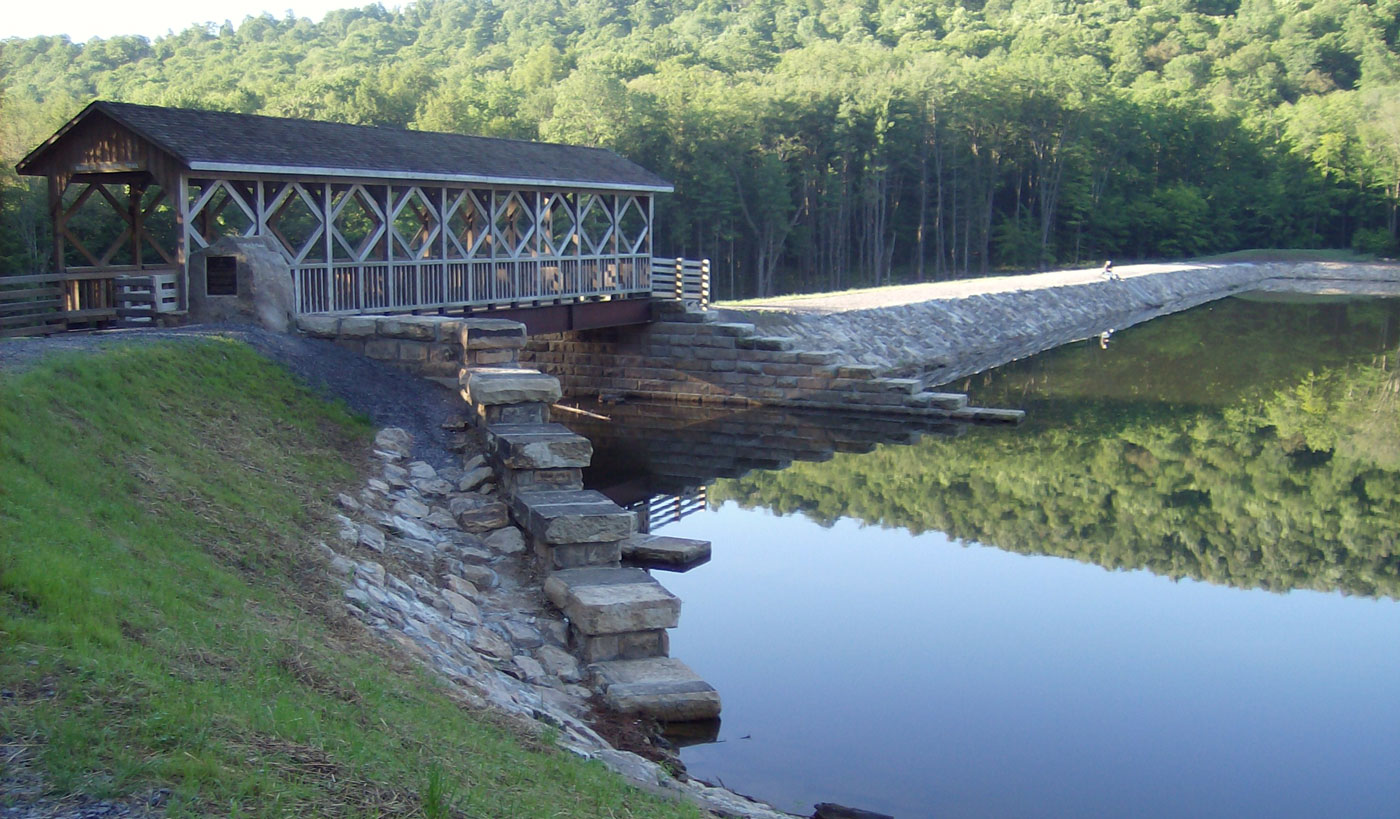 Covered Bridge over a creek