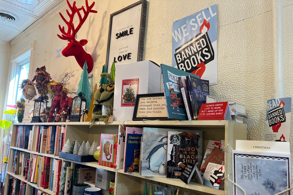 books inside Second Chapter book Store