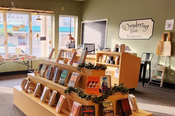 front desk inside book store