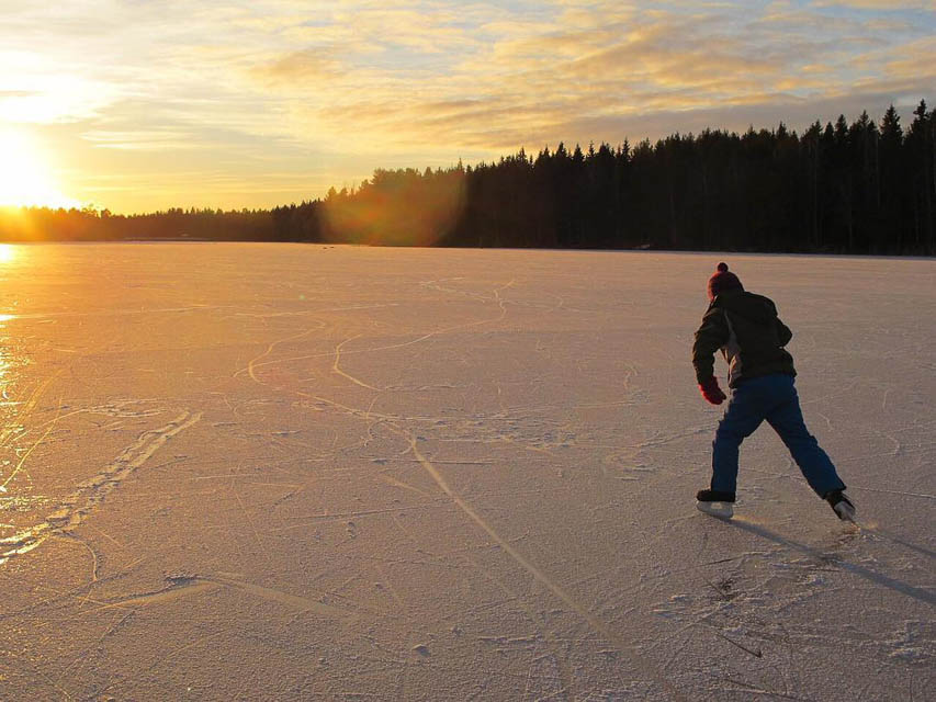 a person skating on Outdoor rink