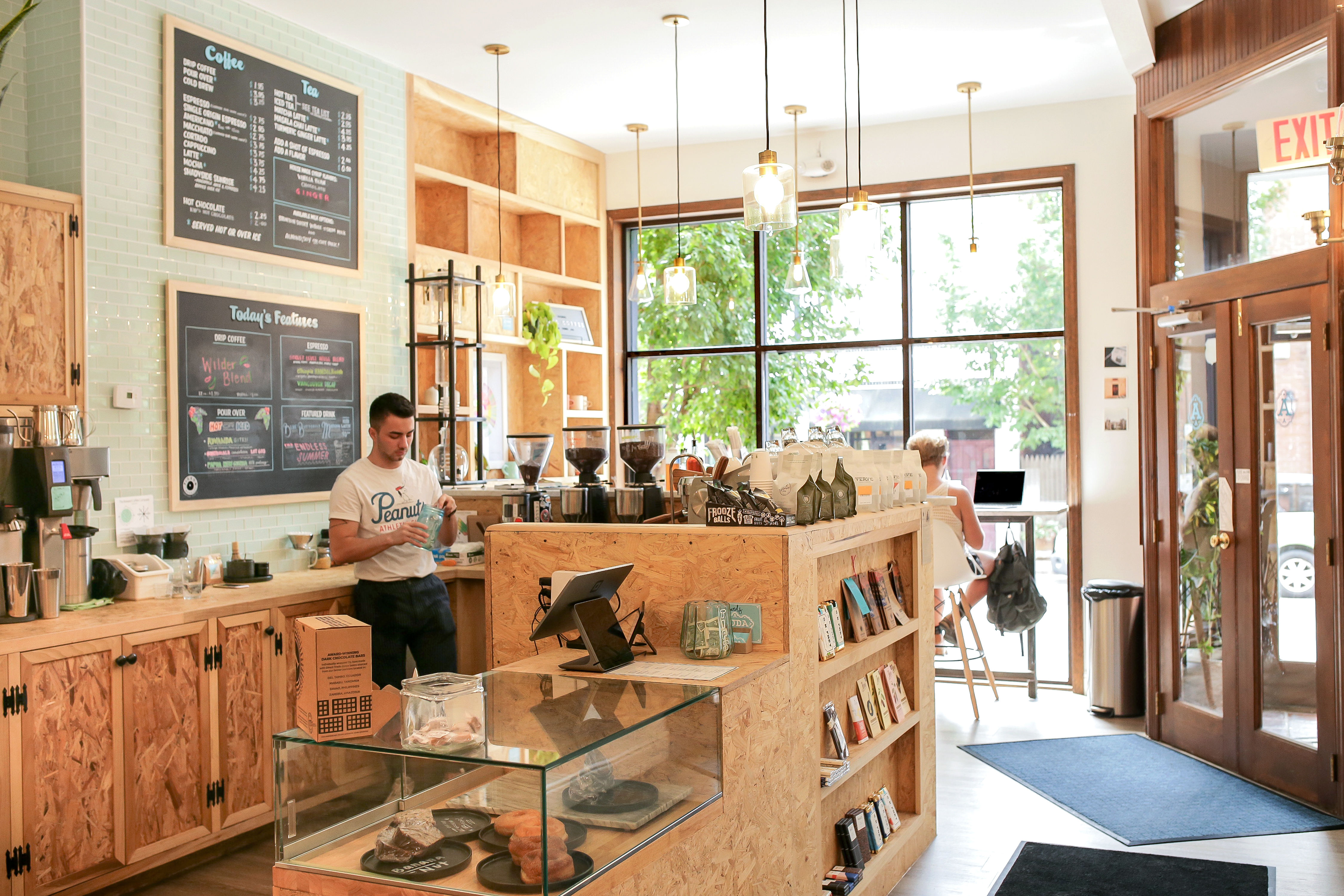 Barista inside coffee shop