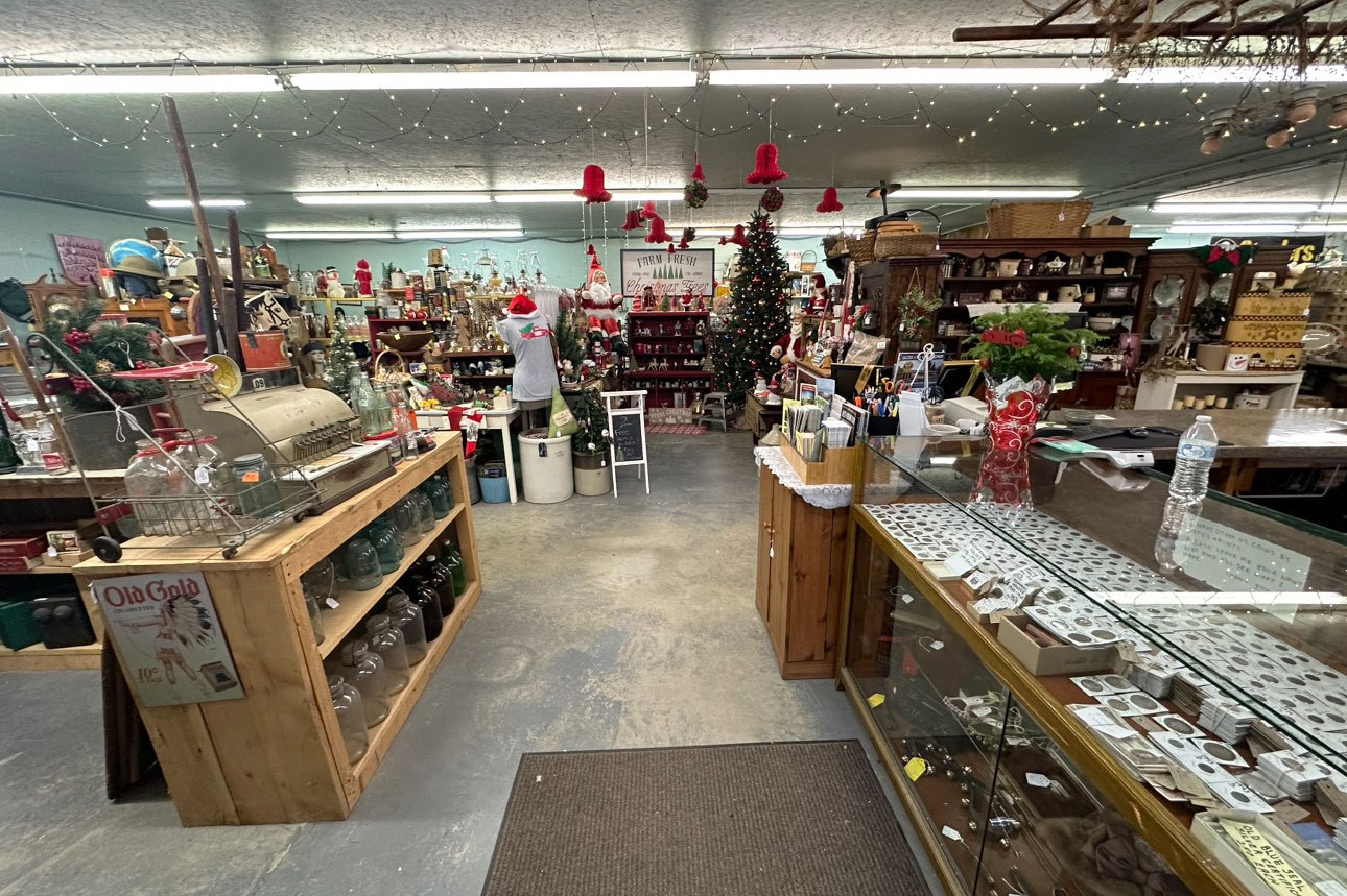 inside antique store
