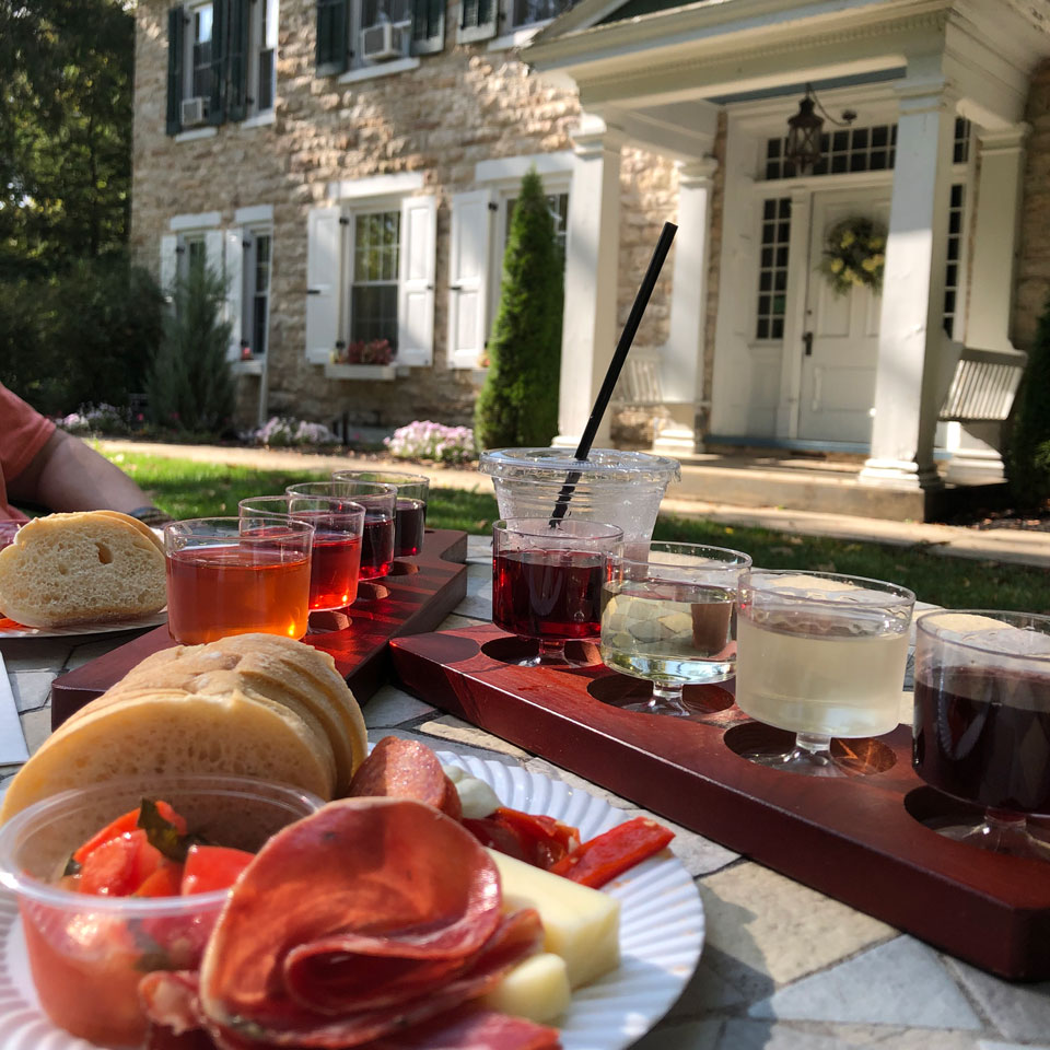 different types of vine poured in glasses with nibble on side