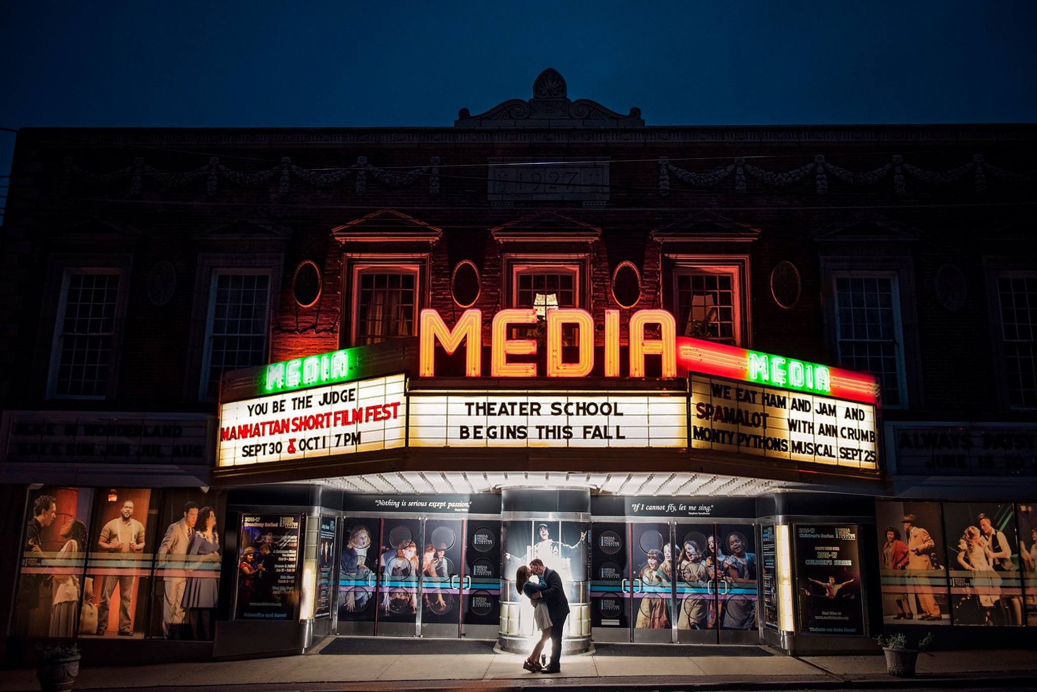 the media theater front