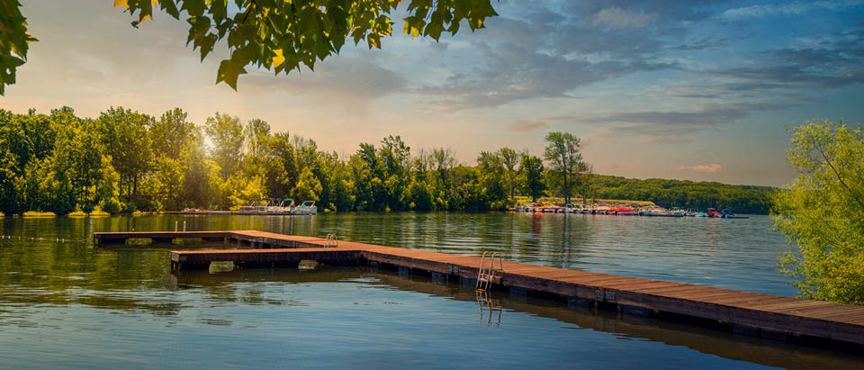 boat dock on a lake