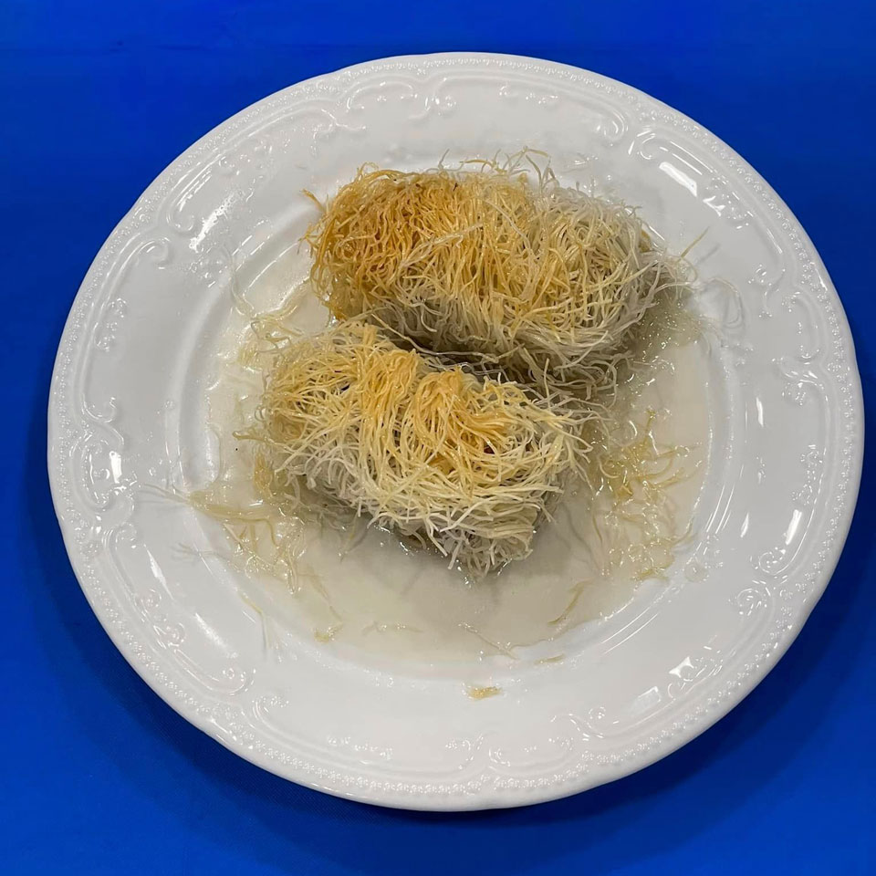 noodle greek desert served on plate