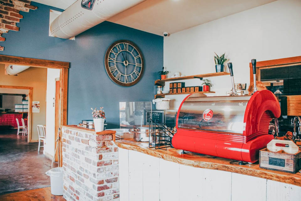 Inside coffee house