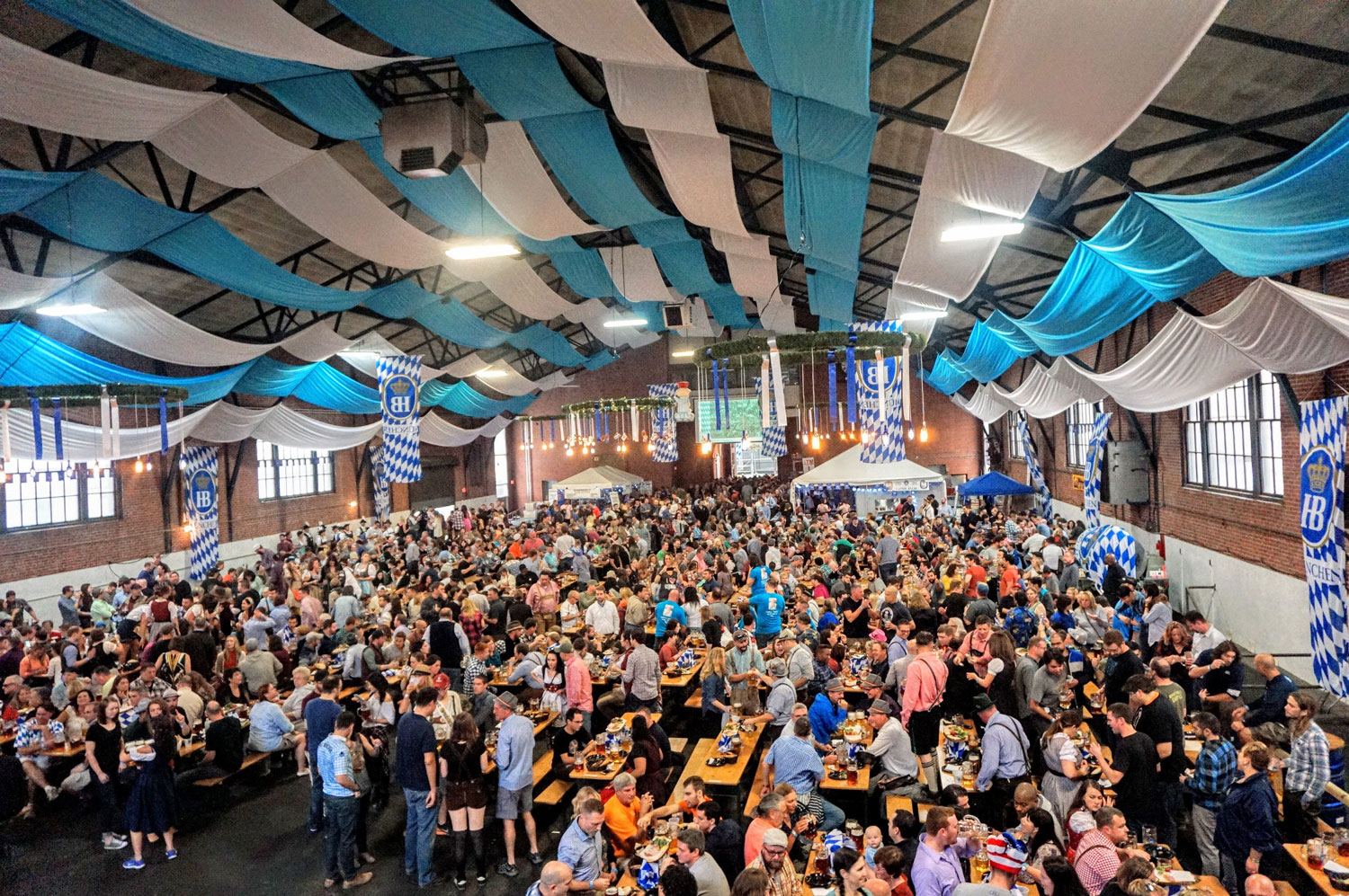 huge crowd inside Oktoberfest