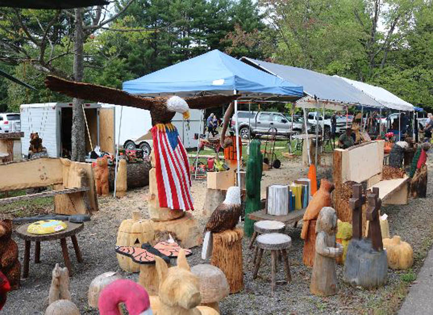 Chainsaw carved wood sculptures
