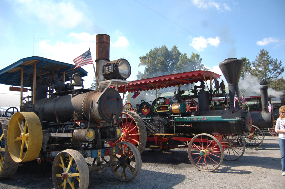 Old steam engine wagons