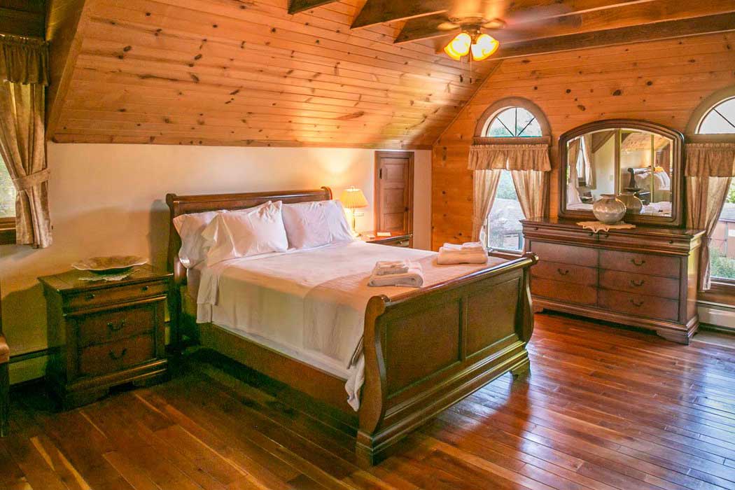 bedding inside a Bed and Breakfast