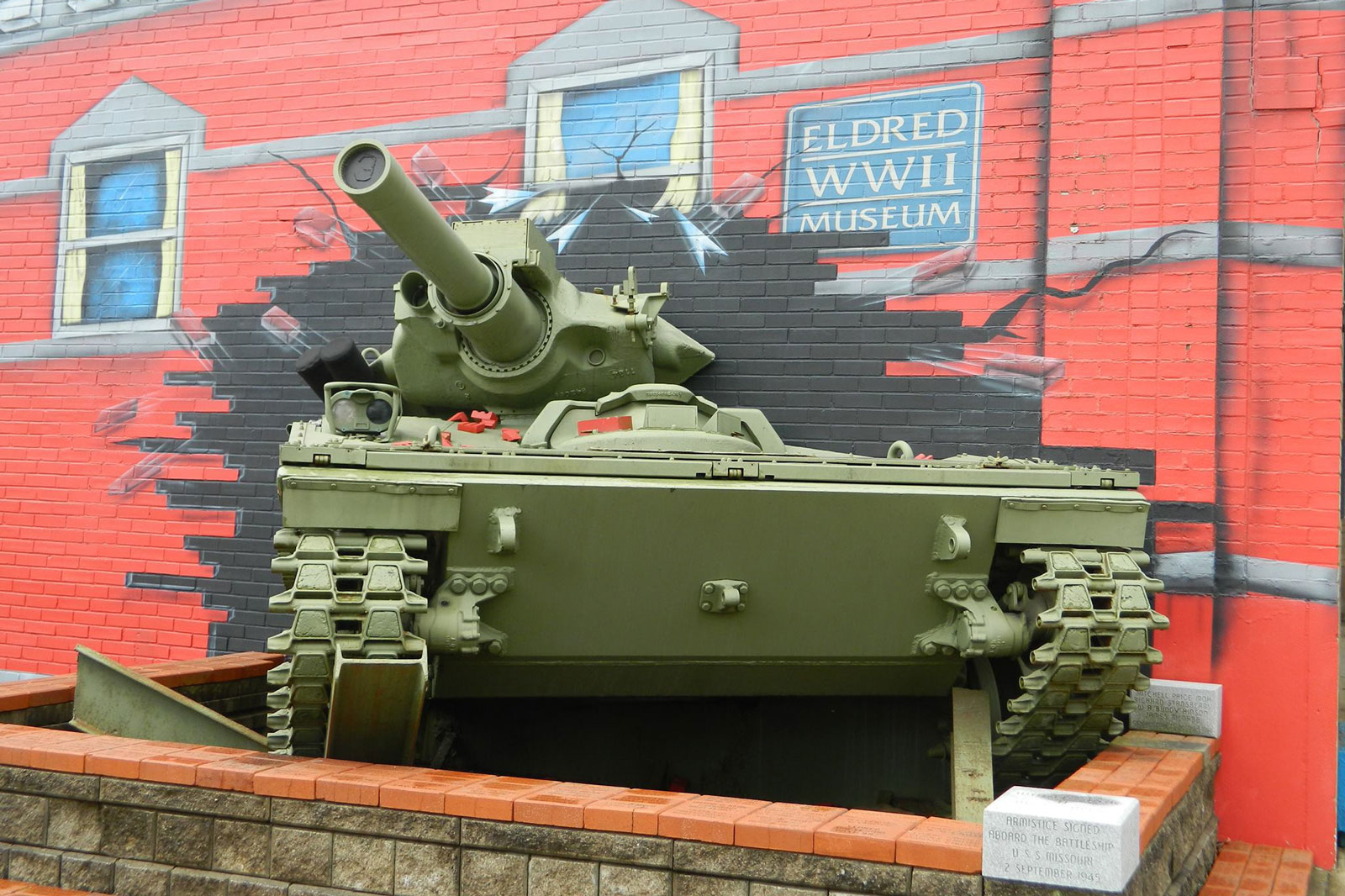 A World war tanker on display inside museum