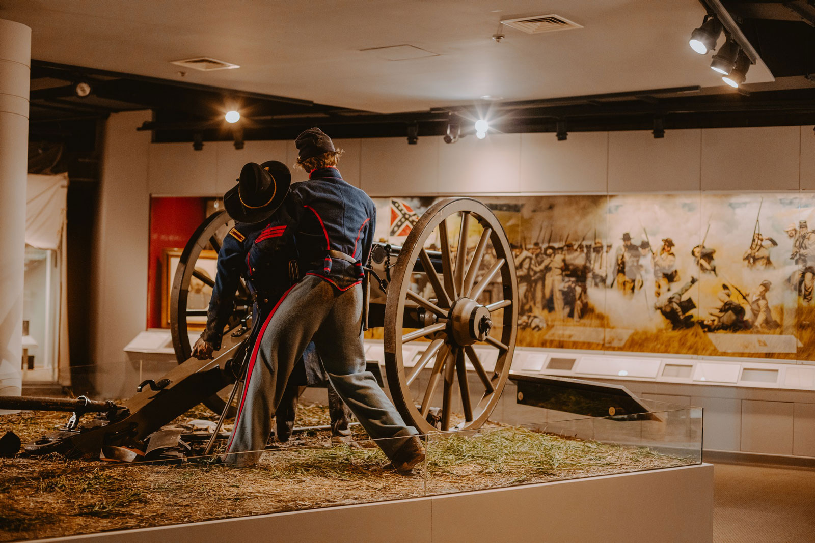 Civilwar artifacts inside museum