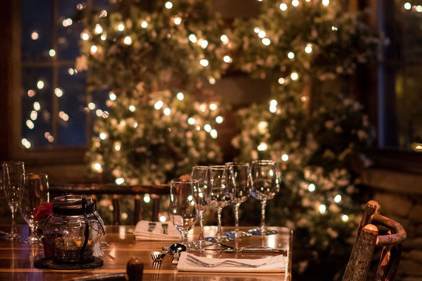Dining Table ready at Holiday dinner