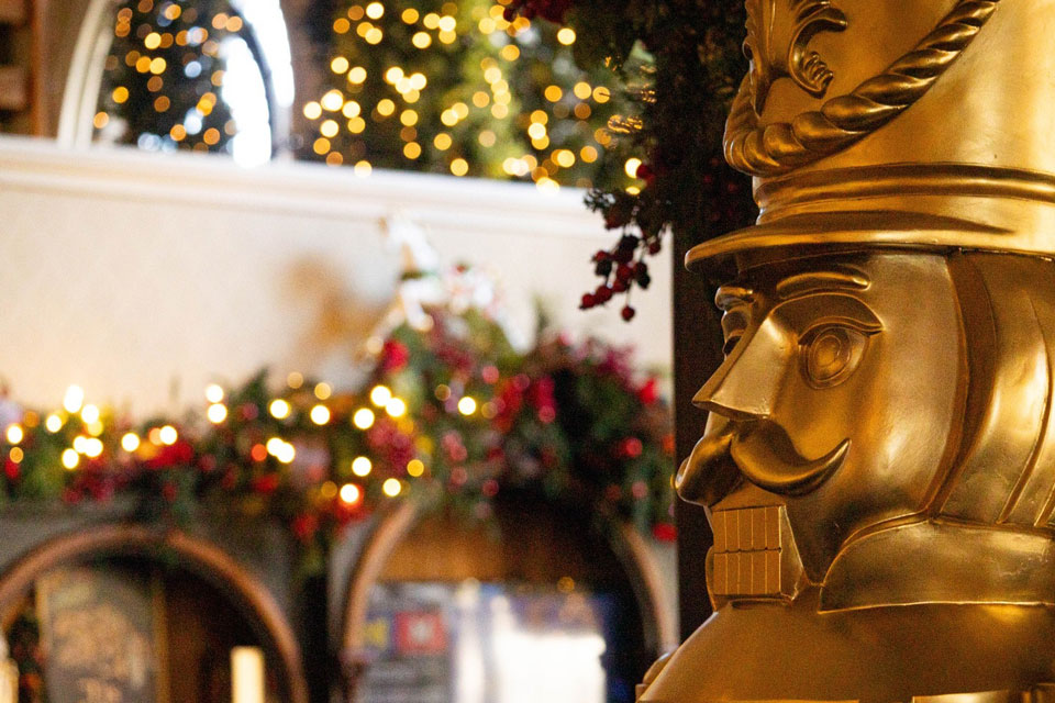 Holiday decor inside Historic Hotel Bethlehem