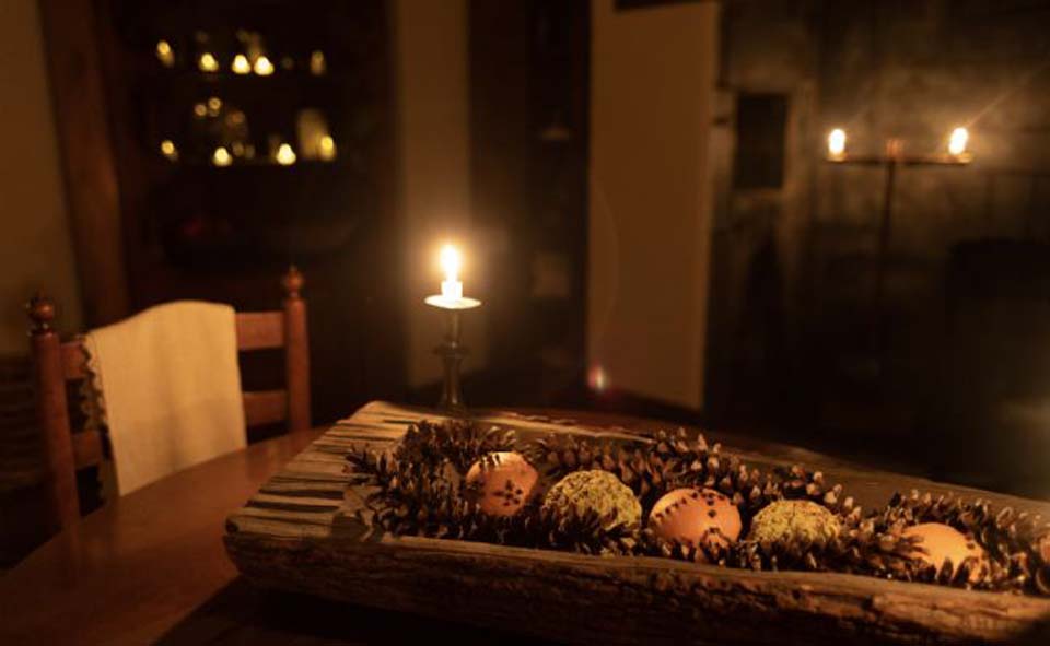 Christmas by Candlelight at dining table