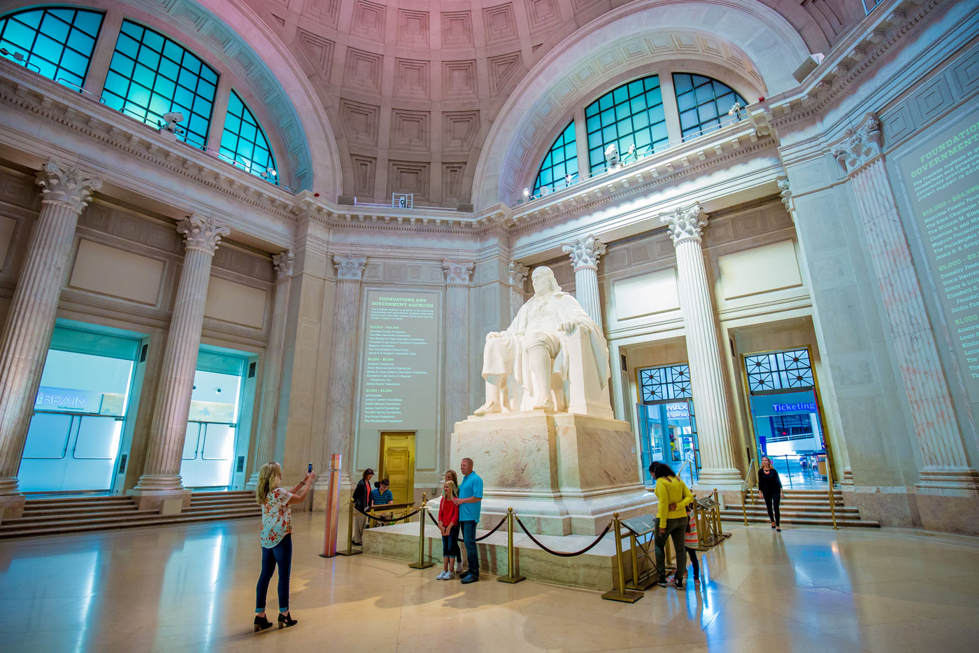 Benjamin Franklin Statue inside museum