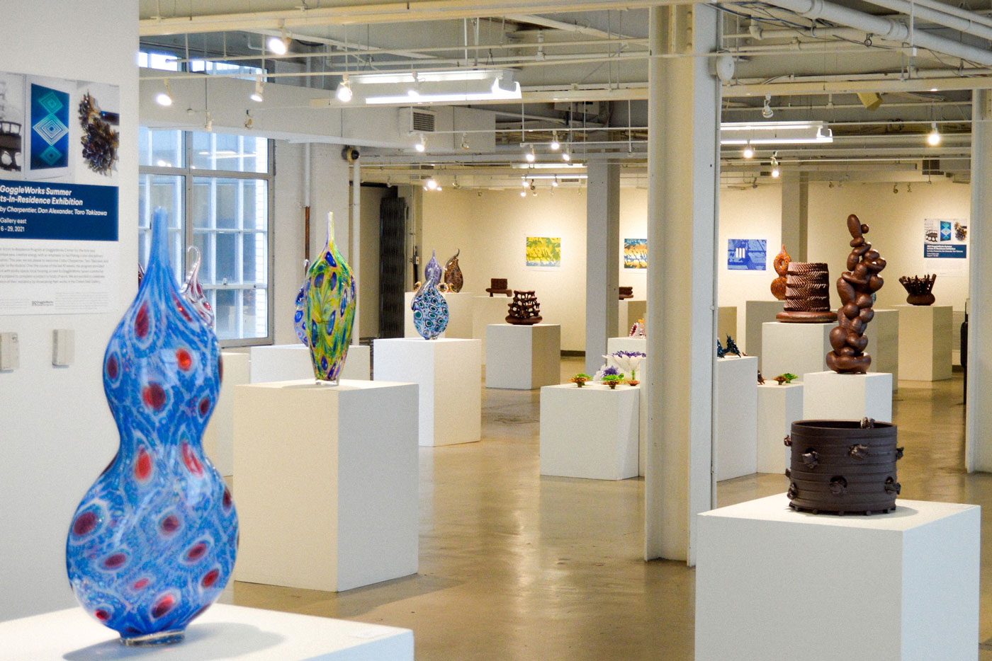 glass artifacts on display