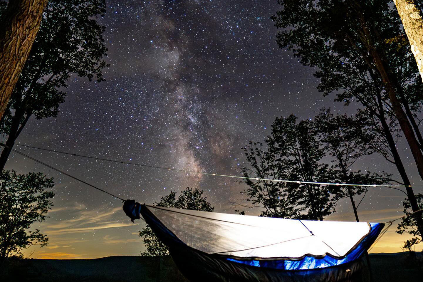 star gazing from hammock