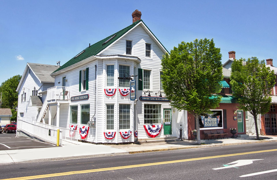 White house building on main street
