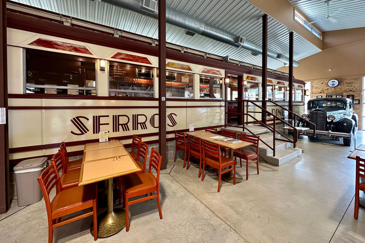 Rail car theme retro diner