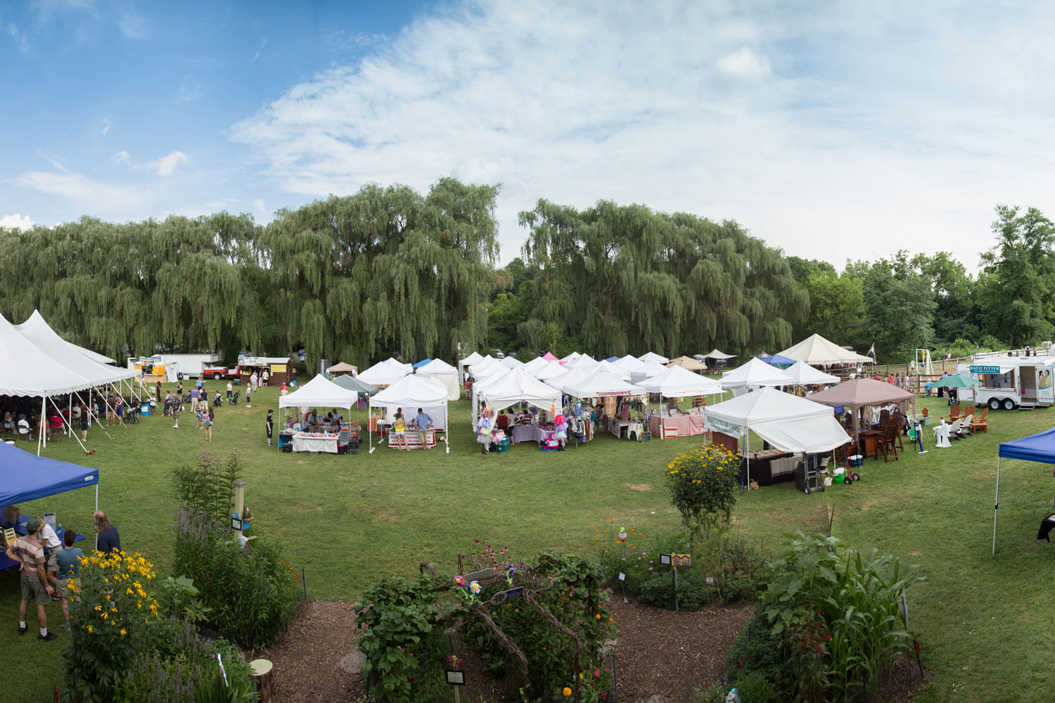aerial view of blueberry festival