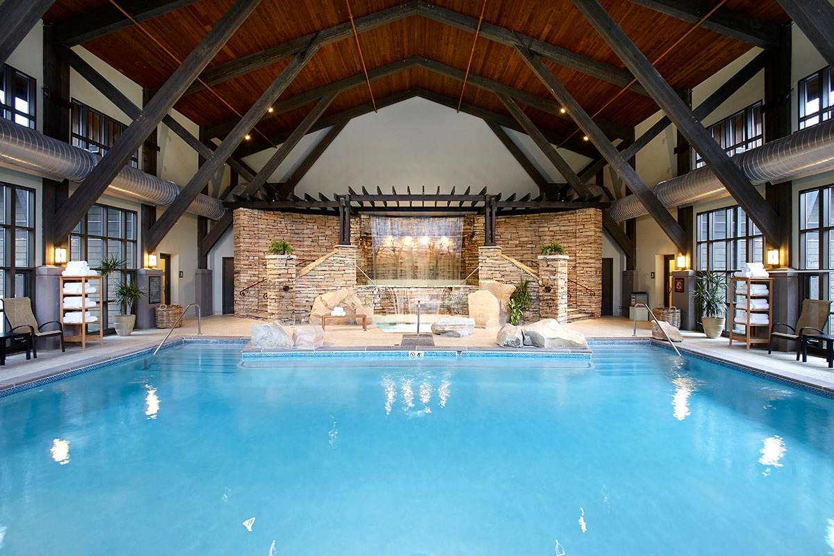Swimming pool area at the Lodge at Woodloch