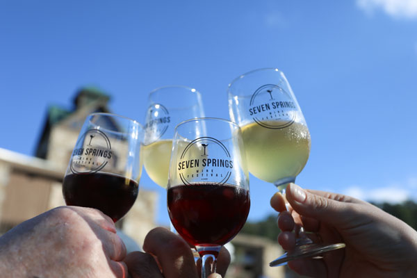 cheering wine glasses
