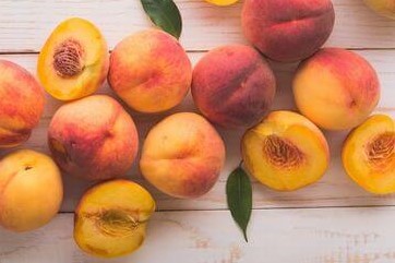 peaches on table
