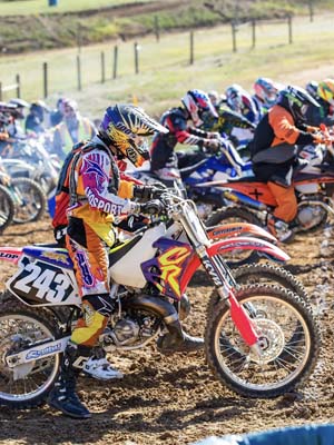dirt bike racers lined up