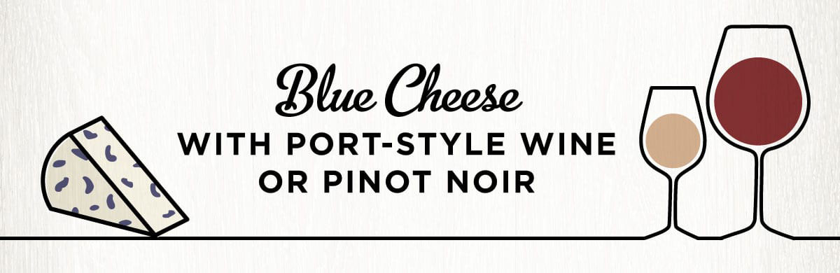 blue cheese wine pairing graphic