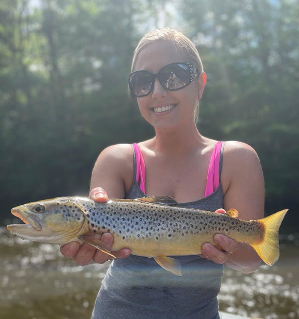 women holding fish with both hands