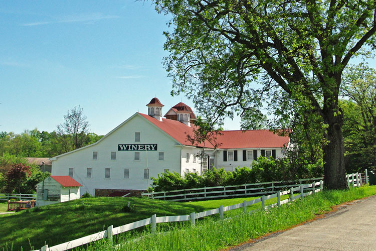 Winery Building with red roof