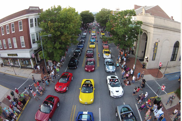 Corvettes marching on Road