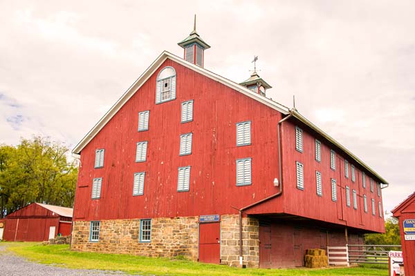 red painted farm barn