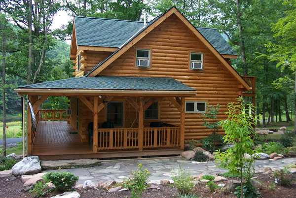 wood log house